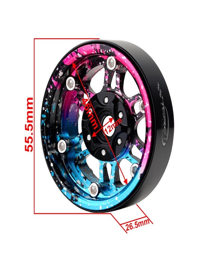 TCRC 4PCS Splash Anodizing Aluminum 1.9 Inch Beadlock Wheels Hubs for 1/10 RC Crawler Axial Wraith RR10 YETI SCX10 D90 TRAXXAS TRX4 CC01 - Image 3
